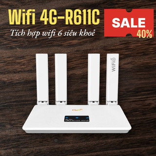 Bộ phát wifi từ sim 4G R611C wifi 6, Cục phát wifi dành cho nơi không có internet