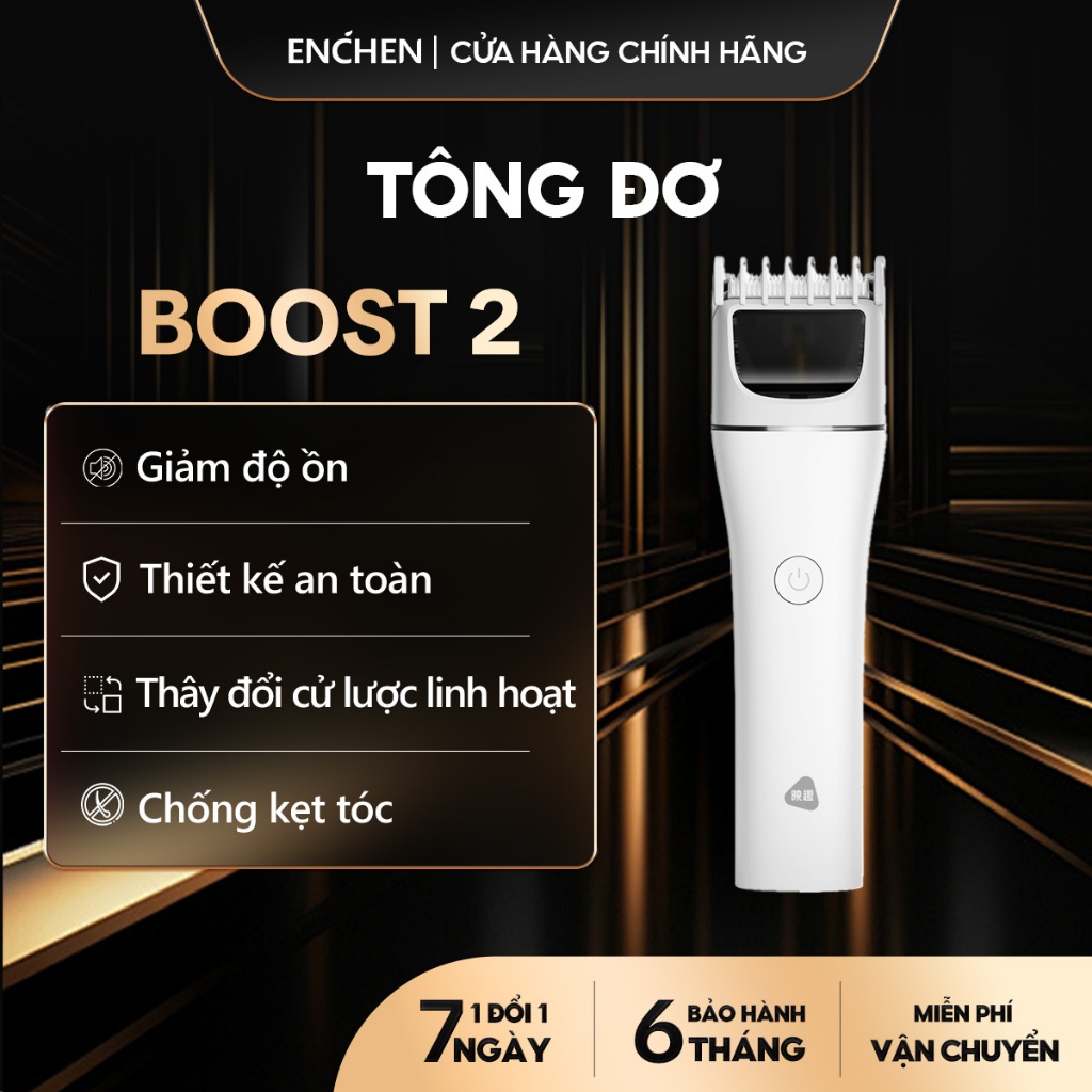 Ảnh Tông đơ cắt tóc Enchen Boost 2 đâu cắt gốm 2 chế độ cạo, độ ồn thấp, pin đến 120 phút - BH 6 tháng 1