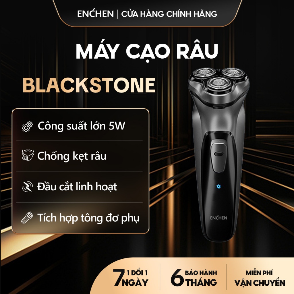 Ảnh Máy cạo râu Enchen Blackstone, Blackstone 3 có tông đơ phụ, đầu dao 3D chống nước - BH 6 tháng 1