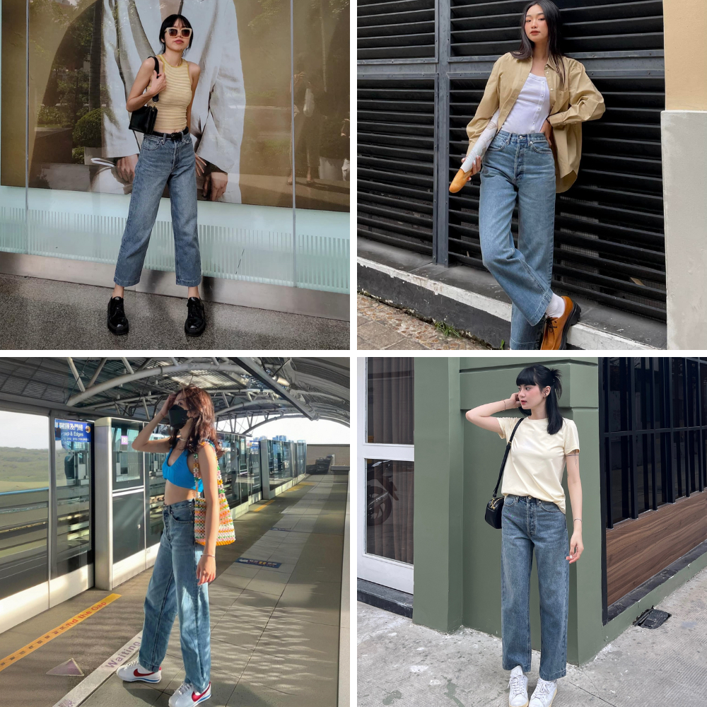 Ảnh TheBlueTshirt - Quần jeans lưng cao ống suông có nhiều màu wash cho nữ - The Original Dad Jeans 4