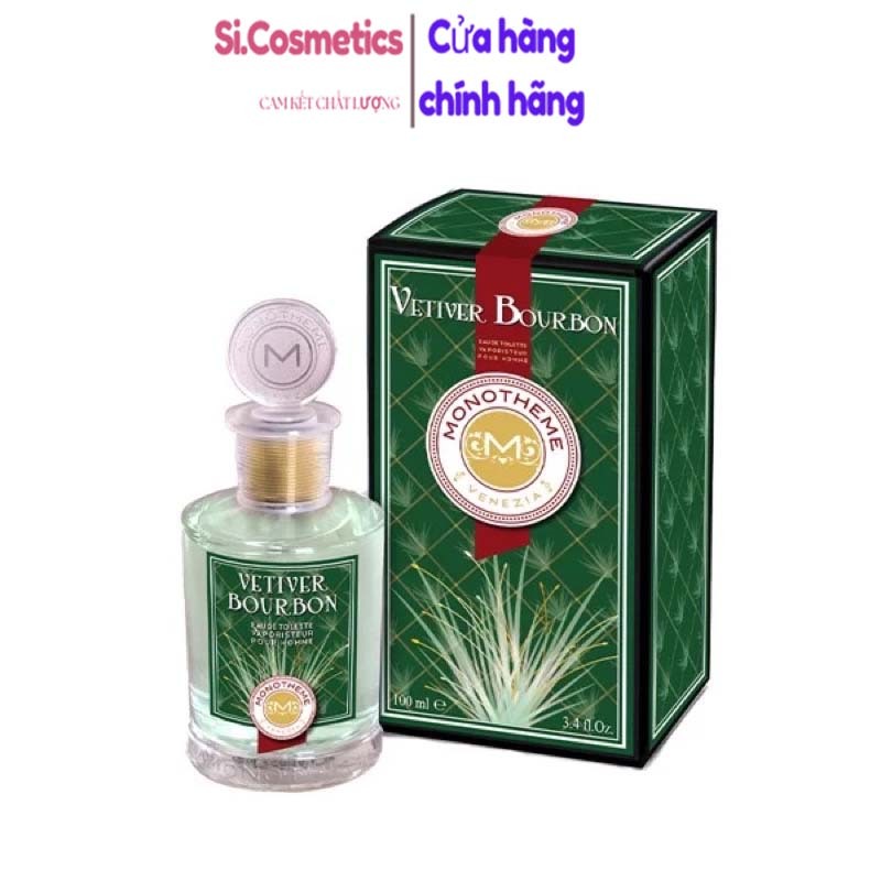 NƯỚC HOA NAM: Monotheme Vetiver Bourbon EDT Pour Homme 100ml Full Seal