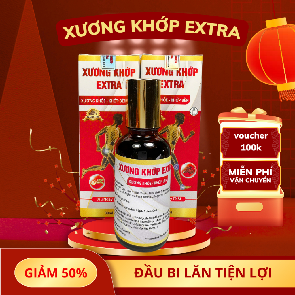 Cao xoa bóp Xương Khớp Extra  - Cao xoa bóp cổ vai gáy đầu bi lăn giảm đau nhanh. chai nhỏ gọn