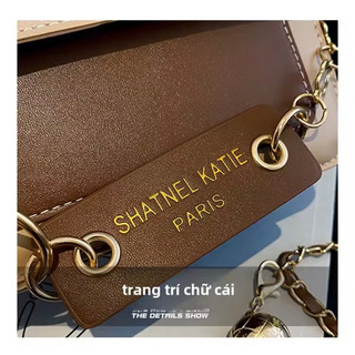 Túi Đeo Chéo Vuông Nhỏ Cho Nữ Da Mềm Thiết Kế Chuỗi & Chữ Thời Trang