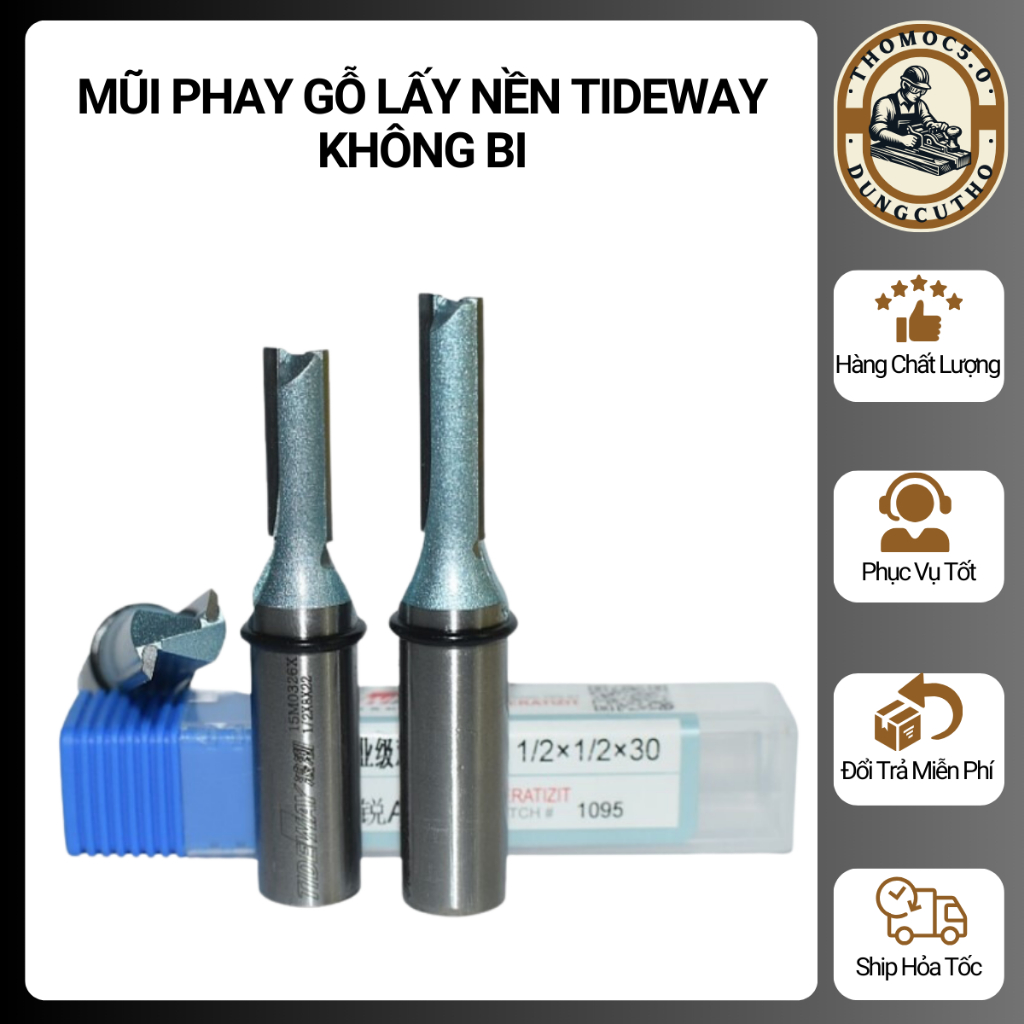 Mũi Phay Gỗ Lấy Nền, Mũi Soi Nền Gỗ Tideway Không Bi Cao Cấp - Giải Pháp Hoàn Hảo Cho Nghề Mộc