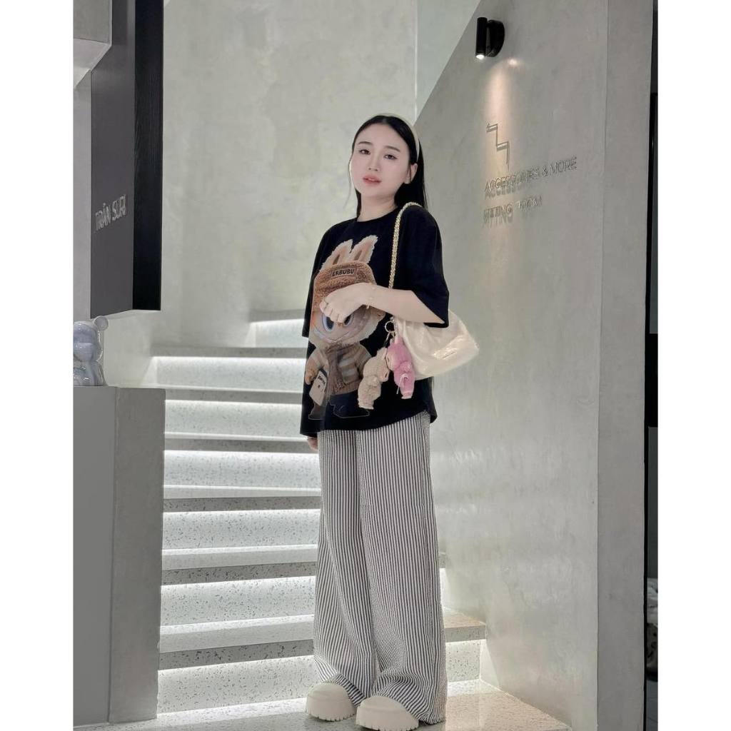 💖SET ÁO THUN LABUBU + QUẦN SỌC DÀI - SET ĐƠN GIẢN - MẶC THOẢI MÁI🔥𝐇𝐨𝐚̉ 𝐓𝐨̂́𝐜🔥 𝐌𝐄𝐎𝐈𝐍𝐃𝐀𝐇𝐎𝐔𝐒𝐄