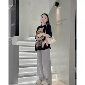 💖SET ÁO THUN LABUBU + QUẦN SỌC DÀI - SET ĐƠN GIẢN - MẶC THOẢI MÁI🔥𝐇𝐨𝐚̉ 𝐓𝐨̂́𝐜🔥 𝐌𝐄𝐎𝐈𝐍𝐃𝐀𝐇𝐎𝐔𝐒𝐄