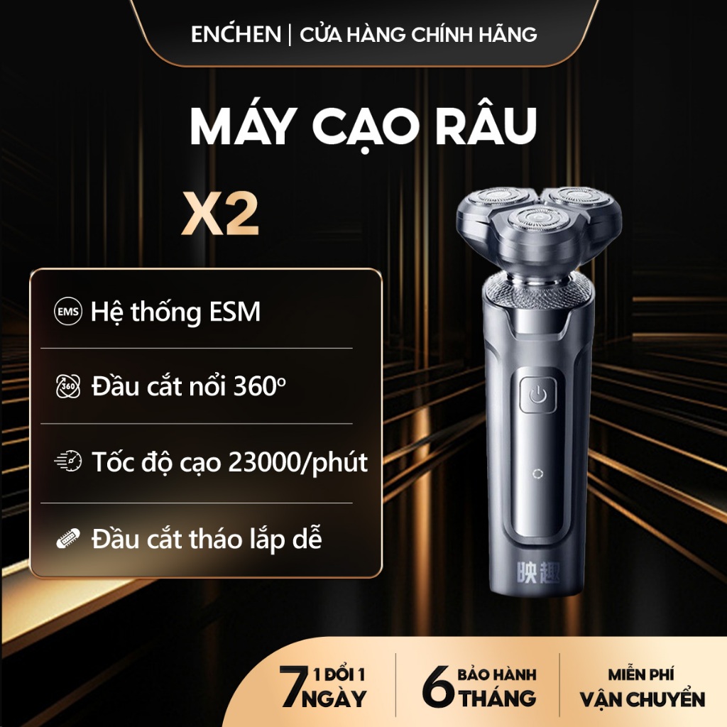 Ảnh Máy cạo râu Enchen X2 chống nước IPX7, đầu dao 3D lưỡi dao tự mài, pin dùng đến 60 ngày - BH 6 tháng 1