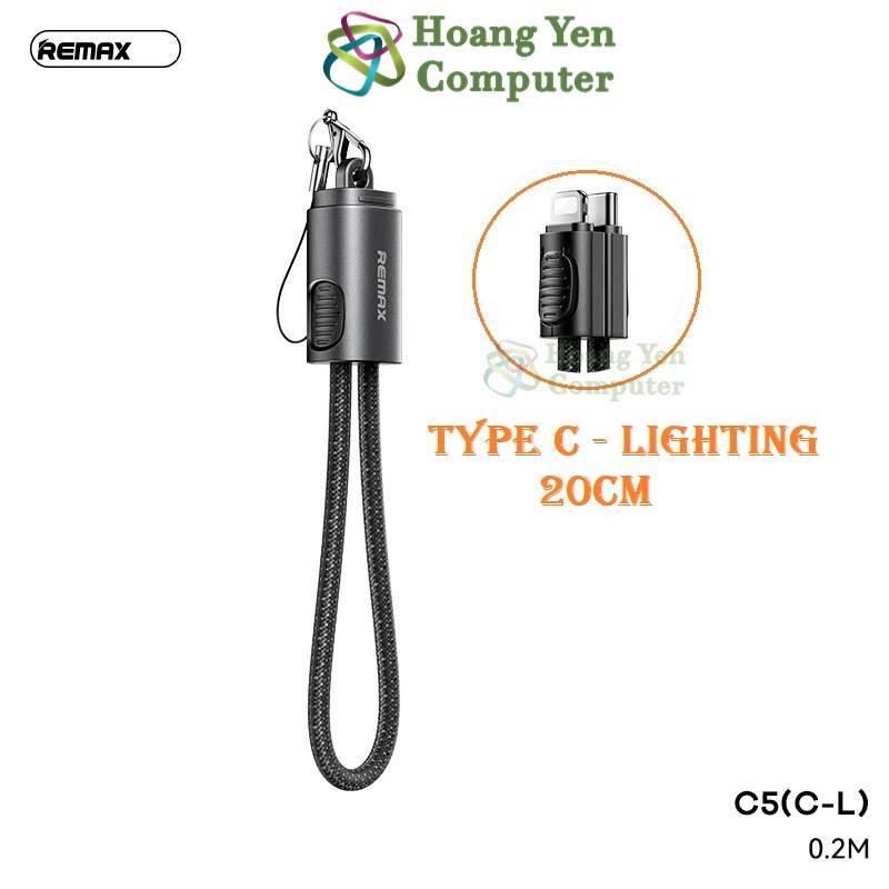 Cáp Sạc 20CM Remax C5, Remax C6 - Type C to Type C, Type C to Lighting  - Chính Hãng - Hoàng Yến Computer