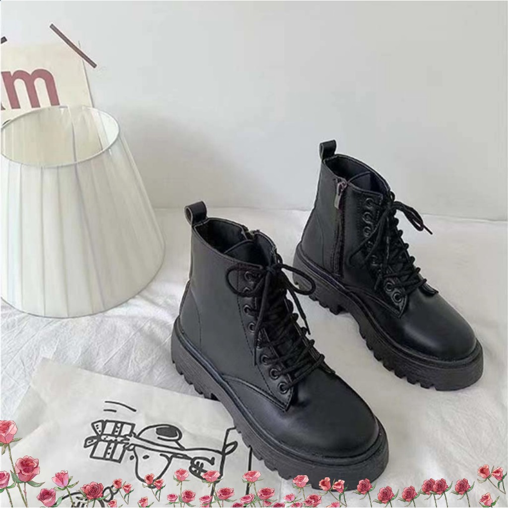 🔥Còn hàng🔥Giày nữ thời trang, bốt Martin nữ, thiết kế khóa kéo （ cỡ 35-42）