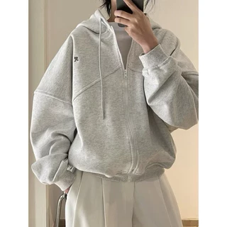 Áo Hoodie Nỉ Bông From Rộng Nam Nữ Thêu Chữ R