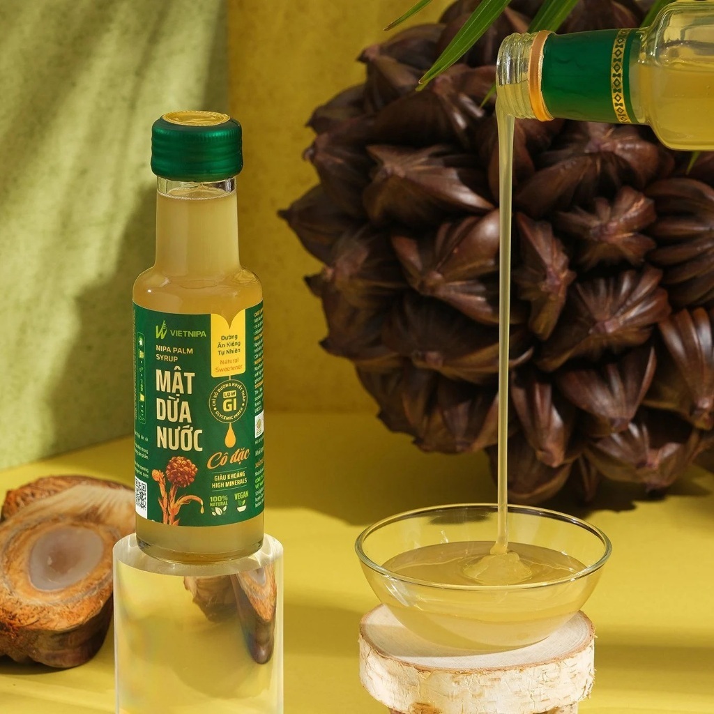 Mật dừa nước cô đặc hữu cơ VIETNIPA dùng thay thế mật ong, mật mía, đường ăn kiêng