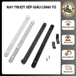 Ray Trượt Xếp Giấu Cánh Âm Cho Kệ Tủ - Thiết Kế Tiện Lợi, Độ Bền Cao, Phụ Kiện Nội Thất Thông Minh