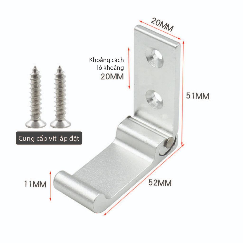 Móc Treo Tường, Móc Treo Đôi Đa Năng Hợp Kim Nhôm - Chắc Chắn, Bền Bỉ, Giải Pháp Tiện Lợi Cho Nhà Ở