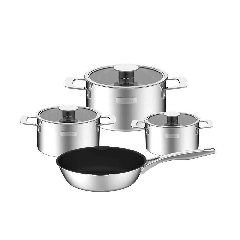 [LIFEMCMBP4 -12% đơn 250K] Bộ nồi Inox liền khối Elmich Hera Size 16, 18, 22, chảo 24cm
