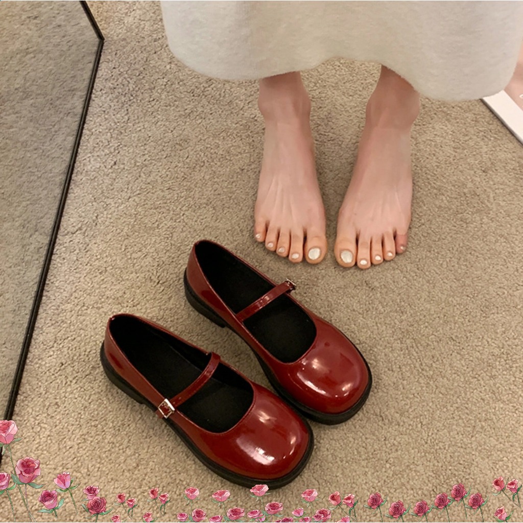 🔥Còn hàng🔥LOLITA Giày Búp Bê nữ đế thấp 3p Giày Mary Jane 3p（cỡ 35-42）