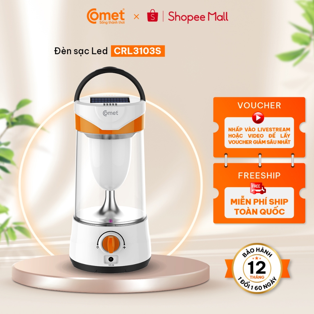 Ảnh Đèn Sạc Tích Điện LED Comet CRL3103S 10W Năng Lượng Mặt Trời Siêu Sáng 1