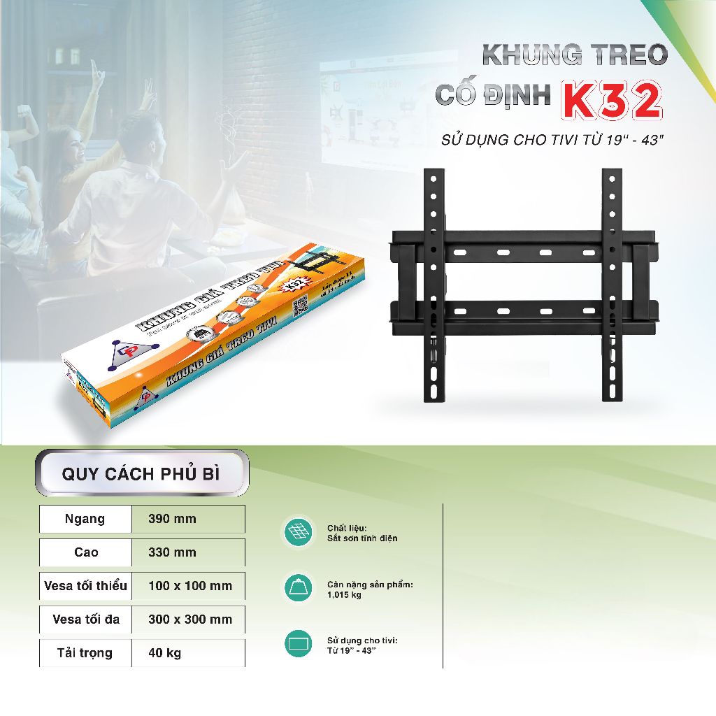 Khung giá treo tivi led cố định hàng chính hãng Chánh Phát loại dày cho ...