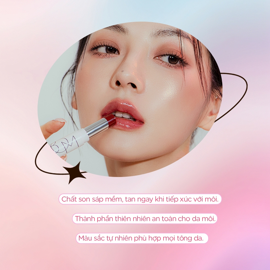 Ảnh Son Dưỡng Môi Có Màu Dưỡng Ẩm Căng Bóng Cho Môi BOM Dewy Lip Balm 4.5g 2
