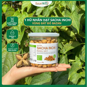 Nhân Hạt Sachi Sấy Sachi Inchi Nguyên Chất BAZANNUTS 1 Hộp 200g Cung Cấp Omega 369