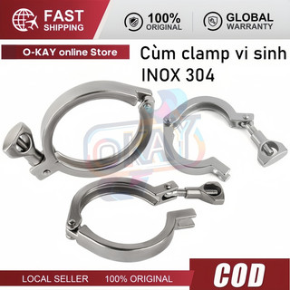 Cùm clamp vi sinh Inox 304 – Đai kẹp nối nhanh, kẹp ống siêu bền
