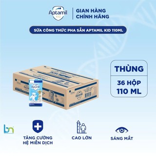 Thùng 12 Vỉ 36 Hộp Sữa Công Thức Pha Sẵn Aptamil Kid/Aptakid 110ml Cho Bé Từ 1 Tuổi