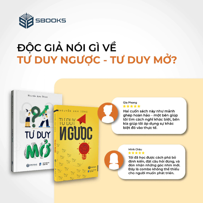 Sách - Combo 2 cuốn Tư Duy Ngược + Tư Duy Mở - Nguyễn Anh Dũng - SBOOKS