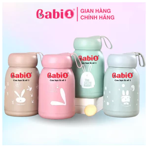Bình Trữ Sữa, Bình Nước Giữ Nhiệt Lõi Thuỷ Tinh Babi1 2in1, Cổ Rộng Bọc Plastic 380ml Cho Mẹ Và Bé
