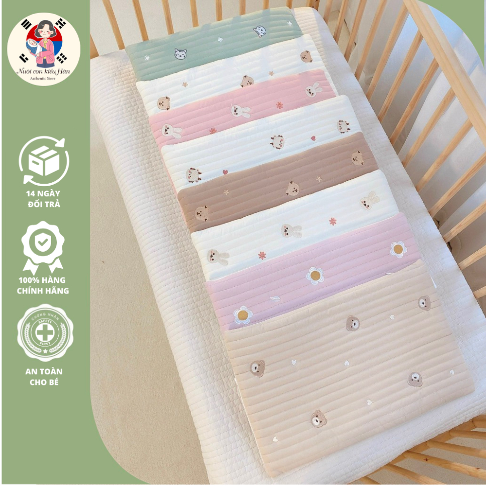 Gối Cao Su Non Cho Bé MNN021, MNN164 Giúp Thoáng Khí Chống Ngạt Có Họa Tiết Thêu Đáng Yêu