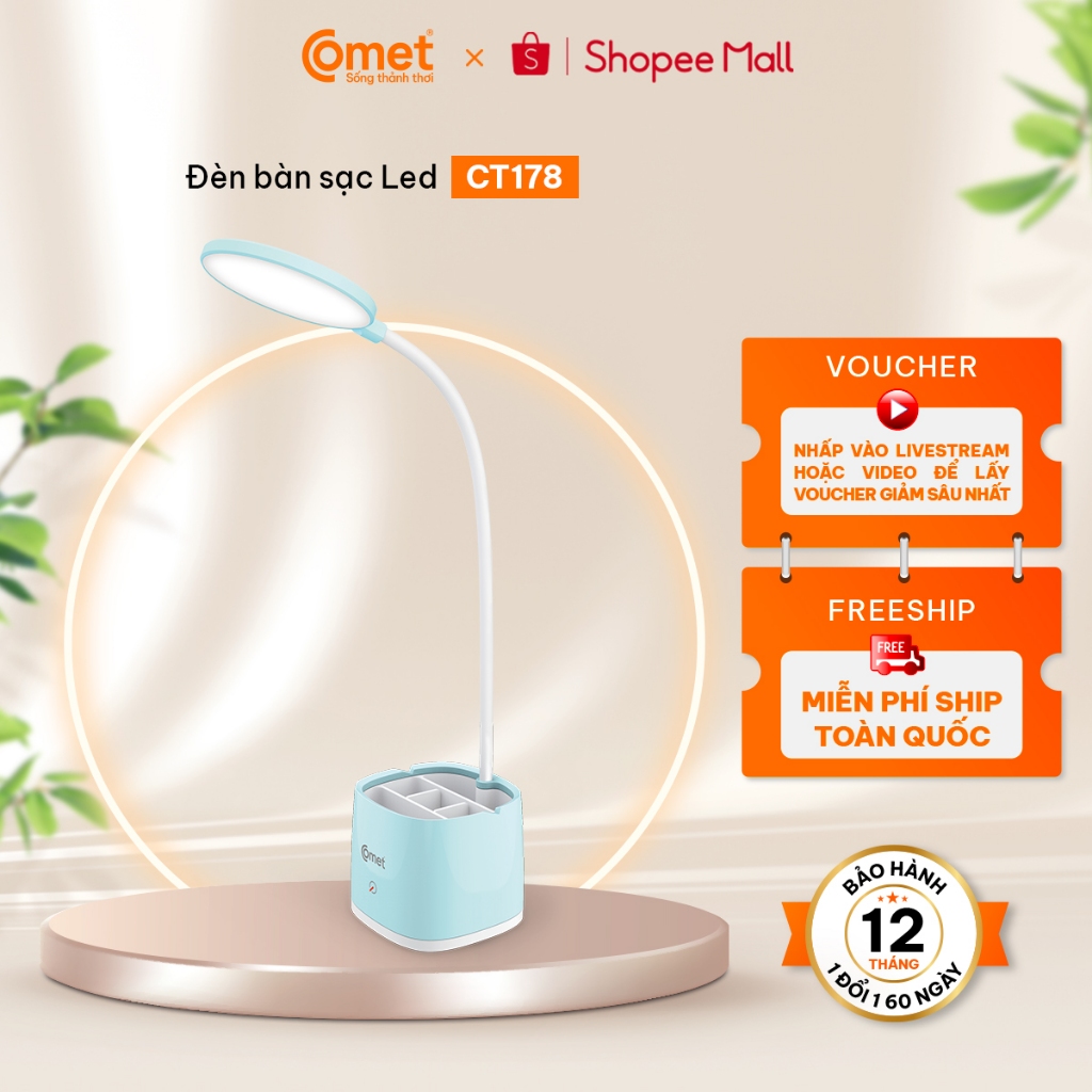Ảnh Đèn bàn sạc Led COMET CT178 công suất 3W, có ngăn đựng dụng cụ 1