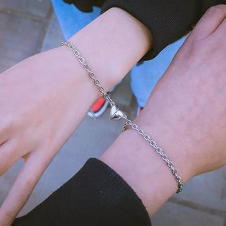 IK Vòng Tay Cặp Lắc Tay Đôi Dành Cho Nam Nữ Gắn Nam Châm Trái Tim B153