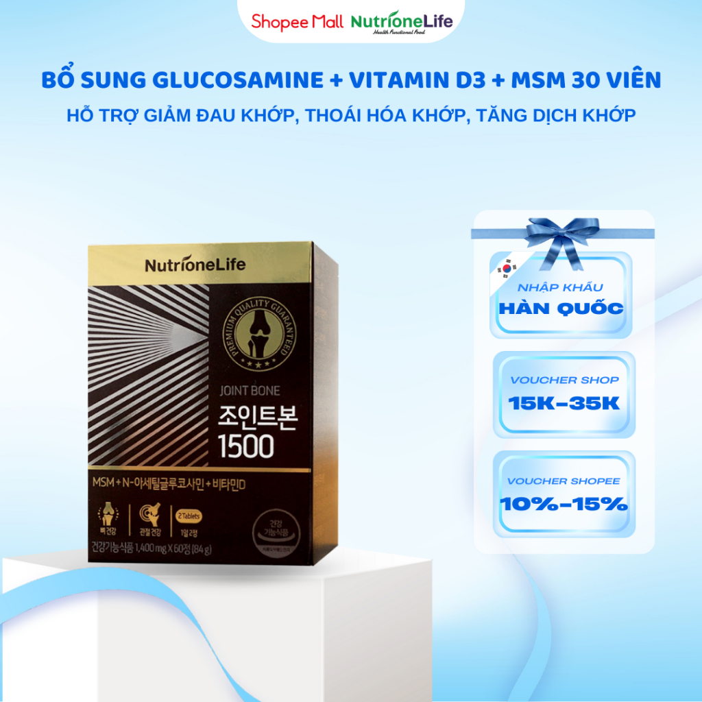Ảnh Bổ Khớp Joint Bone 1500 Bổ Sung Glucosamine Giảm Đau,Thoái Hóa Khớp, Tăng Cường Dịch Khớp 30 Viên 1