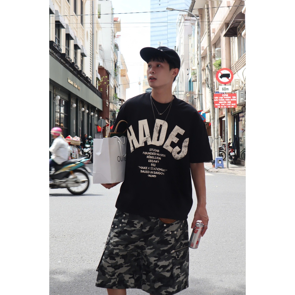 Ảnh HADES OG Tee Đen - HADES Brand chính hãng Áo thun tay lỡ cotton unisex 4