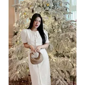 💃 ĐẦM ĐƠN GIẢN - TÔN DÁNG - ĐẦM BỐ 5 NÚT NẠC + DÂY NỊT MÀU TRẮNG SP019414 🔥𝐇𝐨𝐚̉ 𝐓𝐨̂́𝐜🔥 𝐌𝐄𝐎𝐈𝐍𝐃𝐀𝐇𝐎𝐔𝐒𝐄