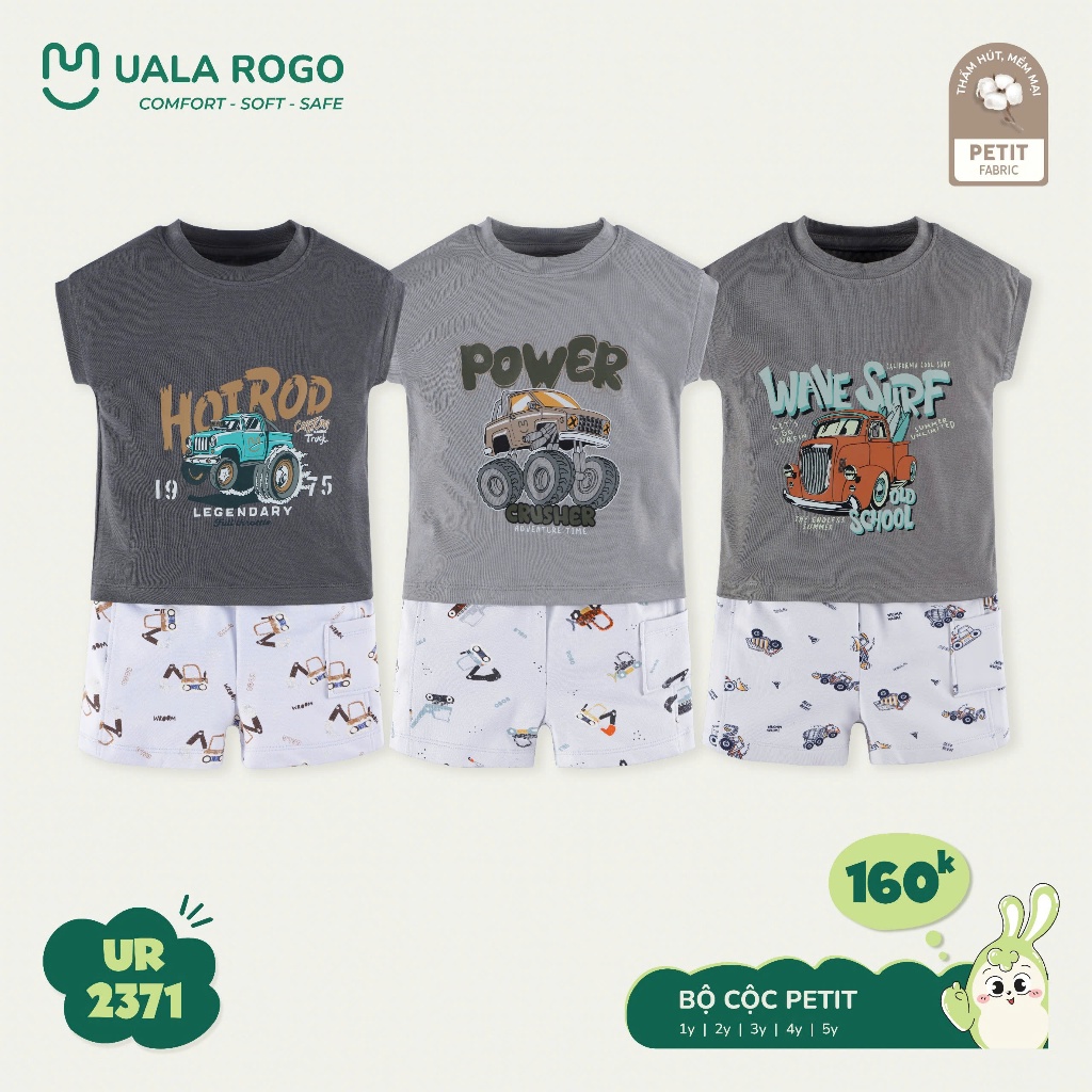 (9-24kg, 1-5Y) Bộ Cộc Tay Cotton Uala UR500 UR2371 UR305 UR3830 UR303 UR2171 UR2228 UR294 UR295 UR3866 UR503 UR296