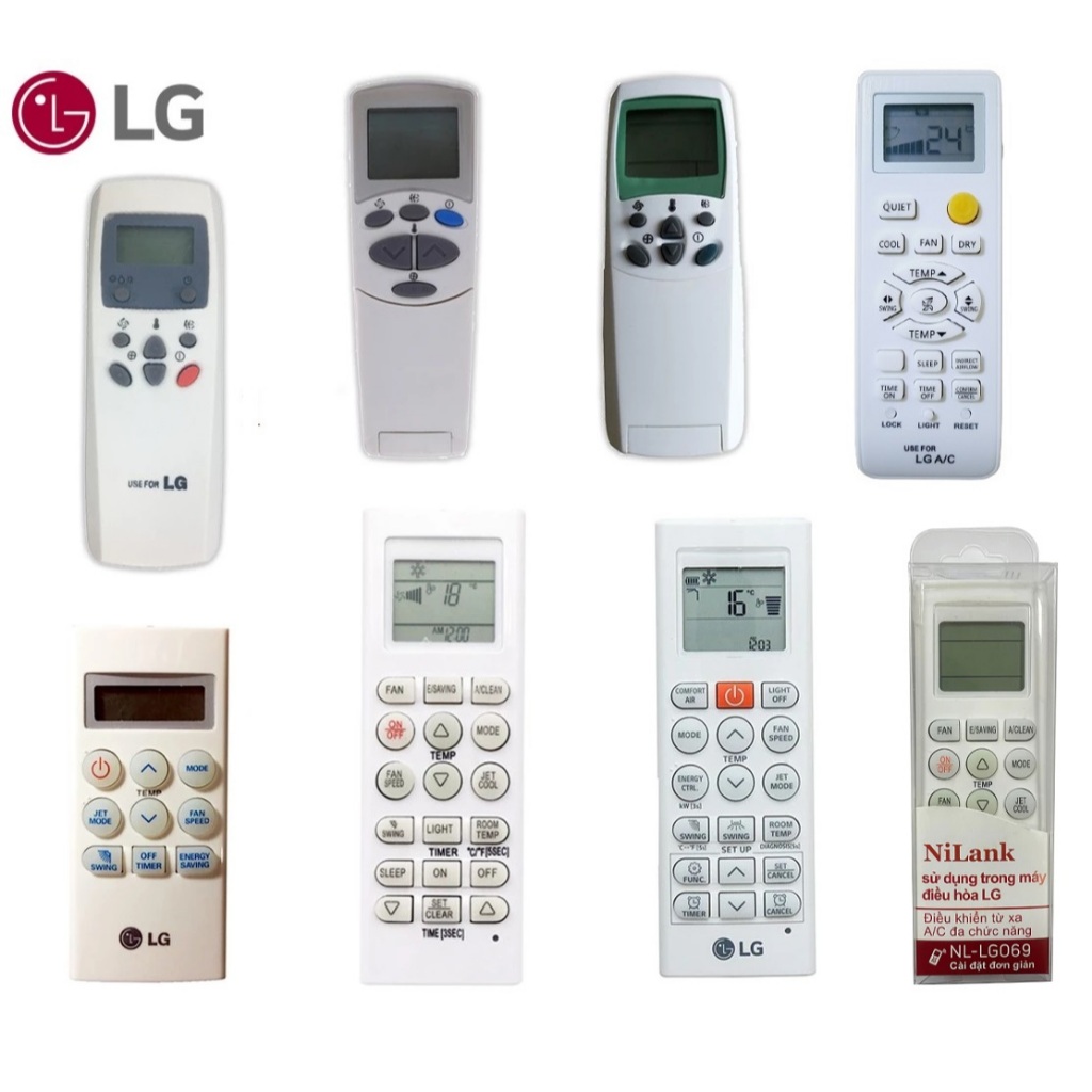 Remote máy lạnh LG các đời - Điều khiển điều hòa LG 1 và 2 chiều nhiều ...