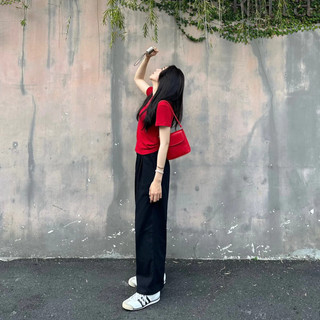 Quần dài thô ống rộng Forgirl quần dài suông nữ ống rộng cạp cao basic tôn dáng chất liệu kaki thô mềm T087