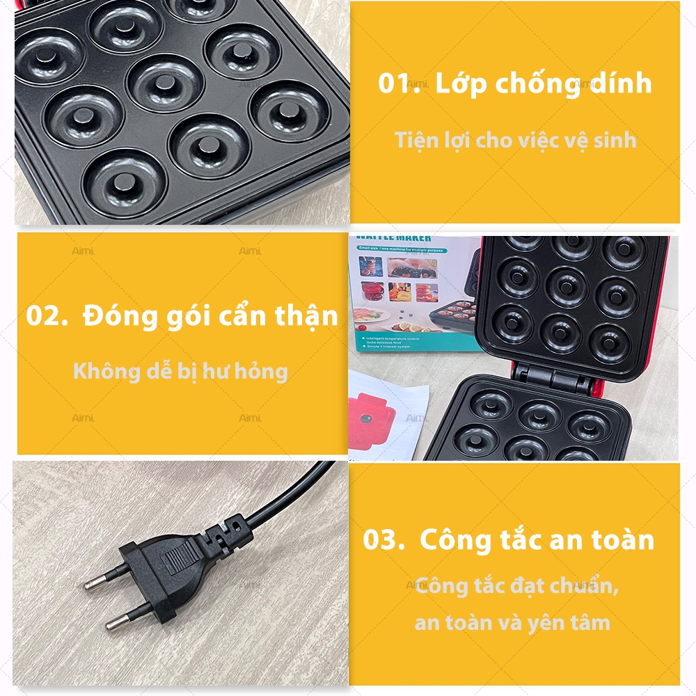 Máy làm bánh donut Aimi Máy nướng bánh mì, Máy làm bánh rán Nấu Ăn