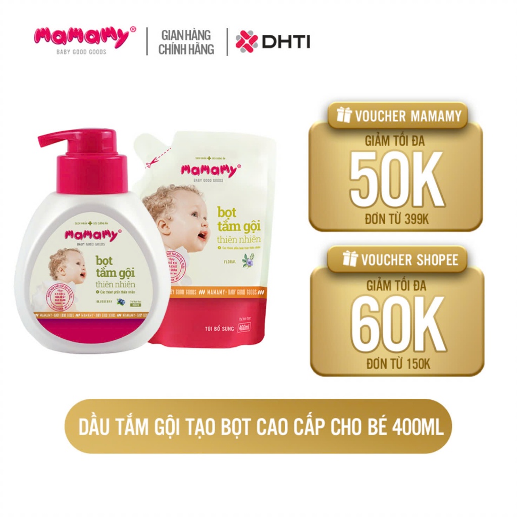 Ảnh -Sữa tắm gội đầu tạo bọt cao cấp cho bé Mamamy gốc thực vật,dịu lành 4 hương thơm Floral/Fancy/Blueberry/Raspberry 2