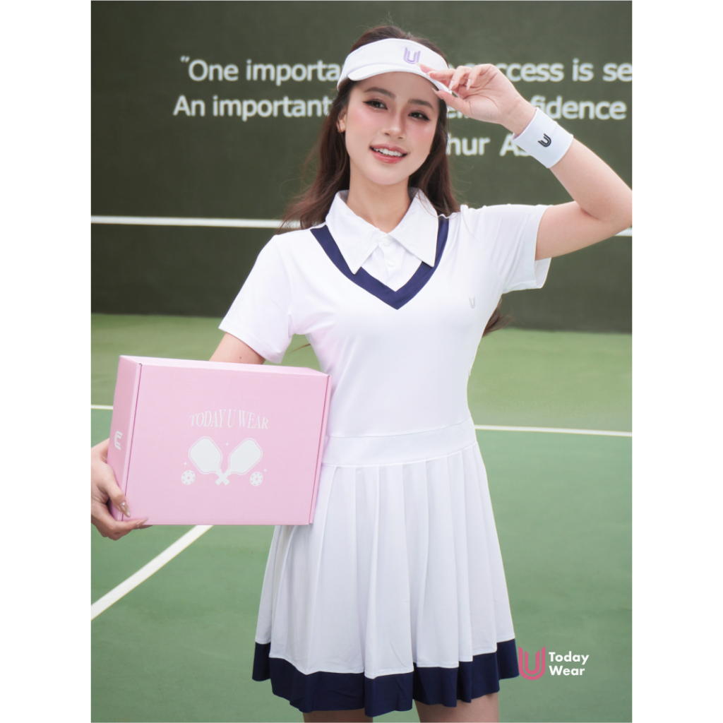 Ảnh Váy tennis pickleball thể thao Mercy Dress Today U Wear cổ polo tặng kèm quần bảo hộ, chất liệu cao cấp thoải mái 3