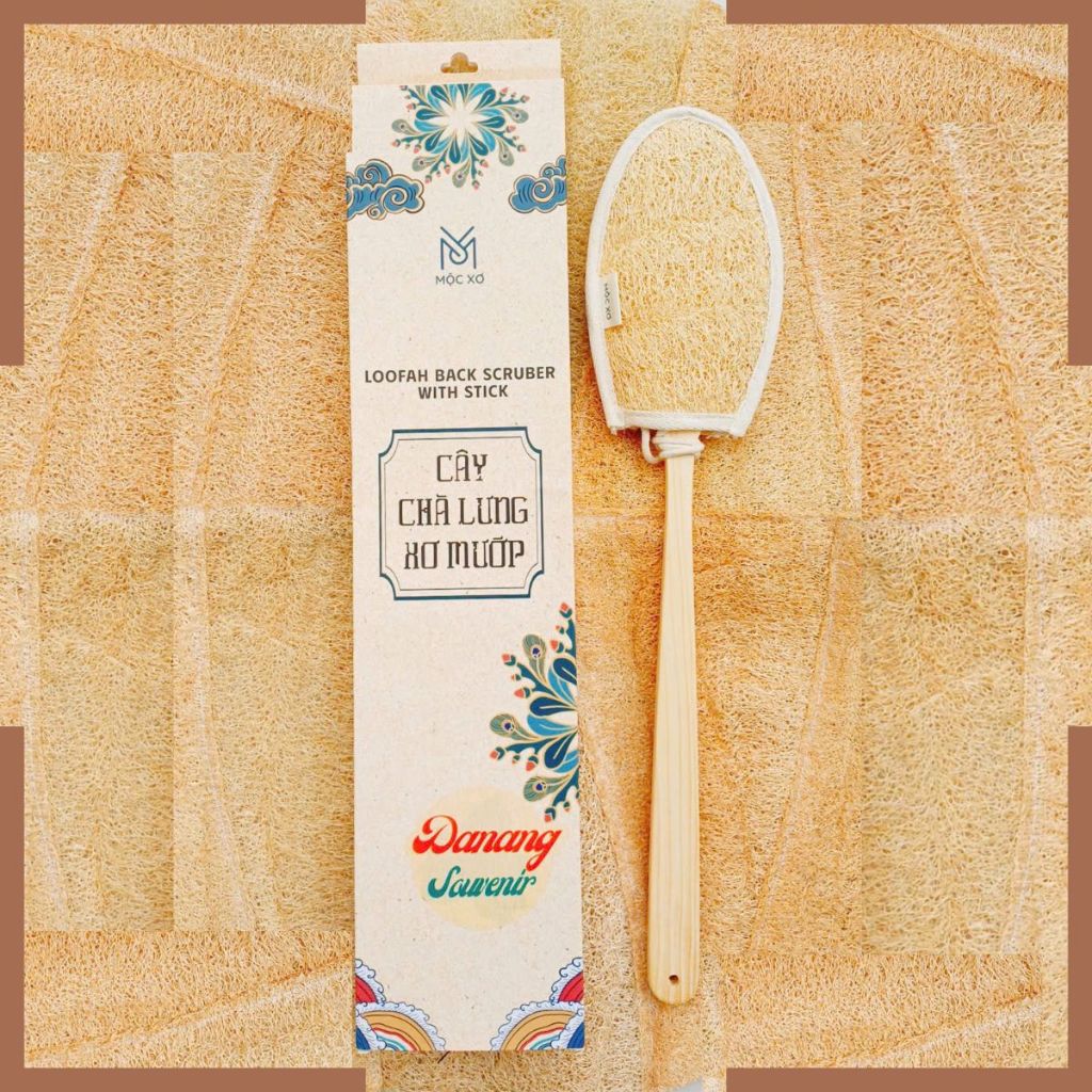 (Mộc Xơ) Cây Chà Lưng Xơ Mướp Dài 45cm - Cây Kì Lưng - Xơ Mướp Tắm - Sơ Mướp