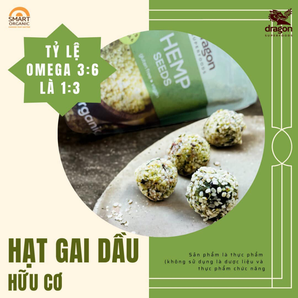 Hạt gai d a u hữu cơ organic h e m p_seeds Dragon Superfoods/ Sottolestelle
