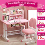 ( Quà 5 món) Bàn ghế học sinh tiểu học E04 chống gù chống cận cao cấp nâng hạ chiều cao bàn ghế kệ sách to — ảnh 3