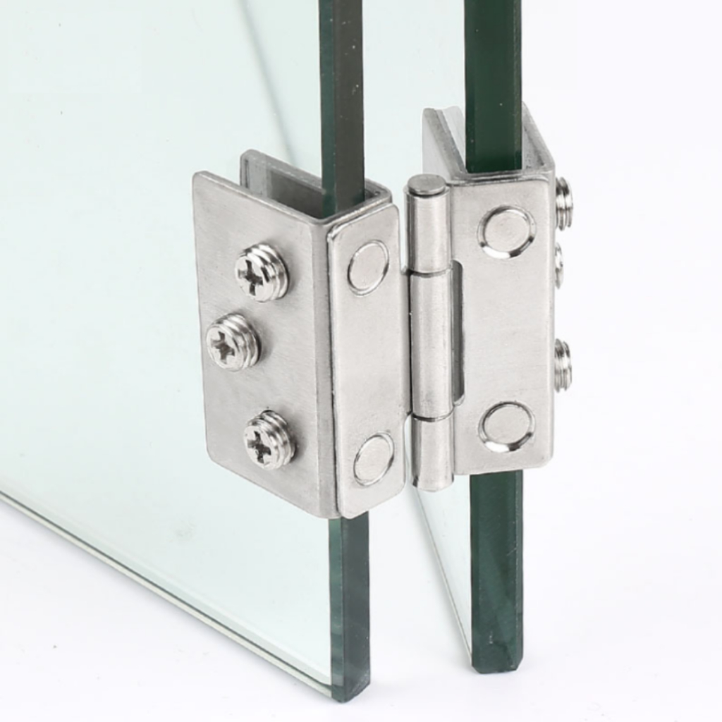 Bản Lề Cửa Kính, Bản Lề Kẹp Kính Chốt Bi, Không Chốt Bi Inox 40MM, 45MM