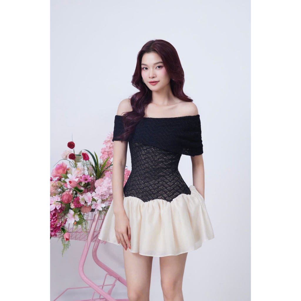 Ảnh Đầm Nữ Mini Trễ Vai Ôm Body Đuôi Cá Nữ Tính  - ABOLI DRESS - GOÛT DE JUN 2