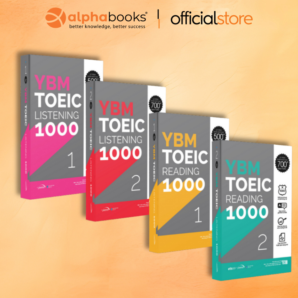 Sách - Combo YBM TOEIC 1000 (Trọn Bộ 4 Cuốn) - Chinh Phục Lộ Trình Toeic 500 - 700+ (Gamma Books) | BigBuy360 - bigbuy360.vn