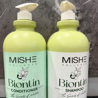 Dầu Gội Cặp Mishe Biontin 2000ml Dưỡng Tóc Kích Mọc Tóc Phục Hồi Tóc Hư Tổn Giảm Rụng Tóc Thơm Lâu