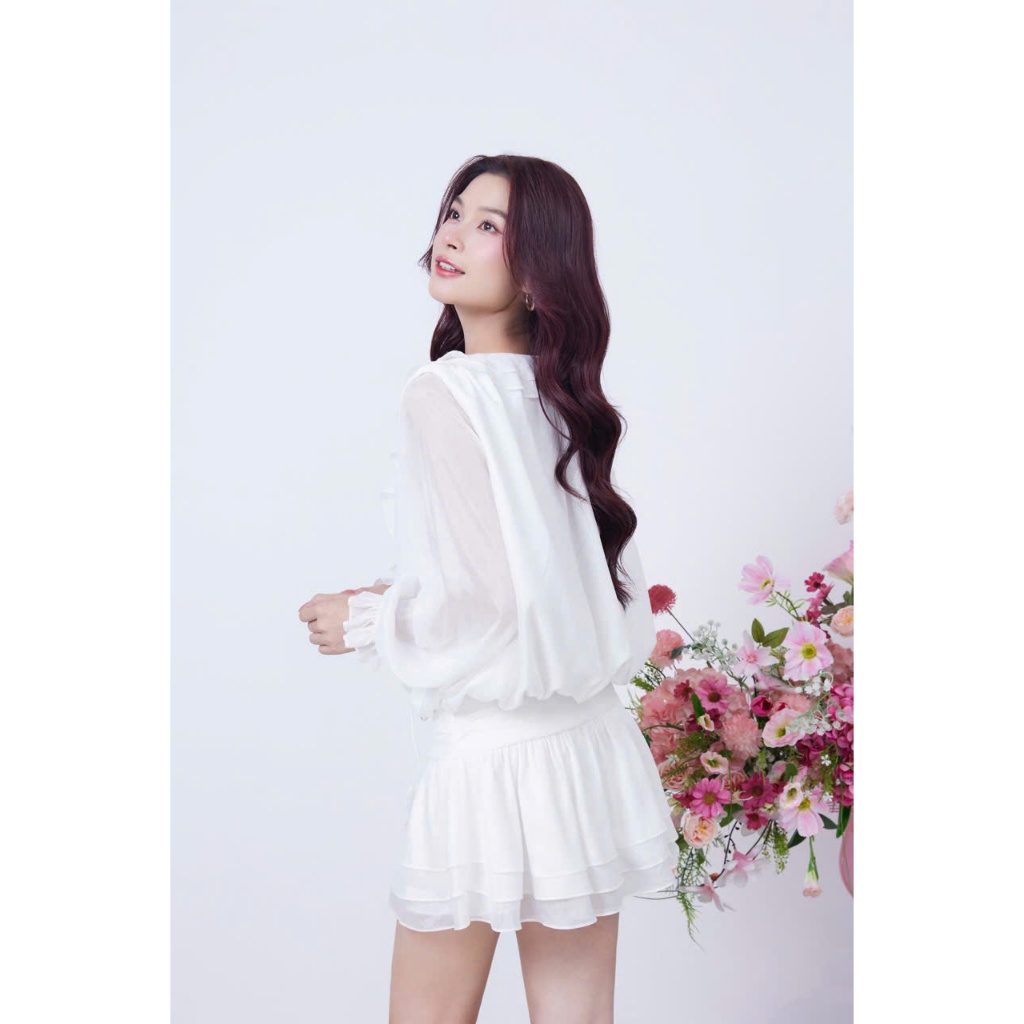 Ảnh Đầm Nữ Tay Phồng Dài Phối Tầng Bèo Nữ Tính - DESSY DRESS - GOÛT DE JUN 3