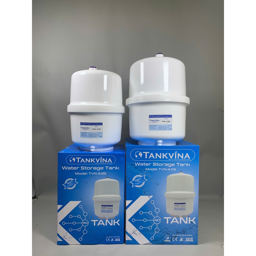 Bình Áp Máy Lọc Nước Tankvina 3.2 (8L) và 4.0 (10L) Kèm Van Dùng Cho Mọi Loại Máy Lọc Nước RO