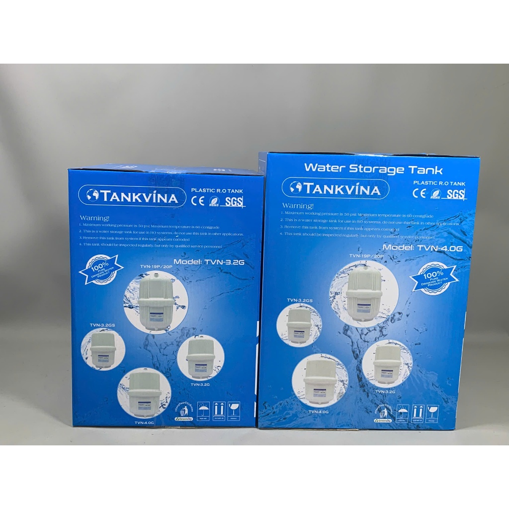 Bình Áp Máy Lọc Nước Tankvina 3.2 (8L) và 4.0 (10L) Kèm Van Dùng Cho Mọi Loại Máy Lọc Nước RO