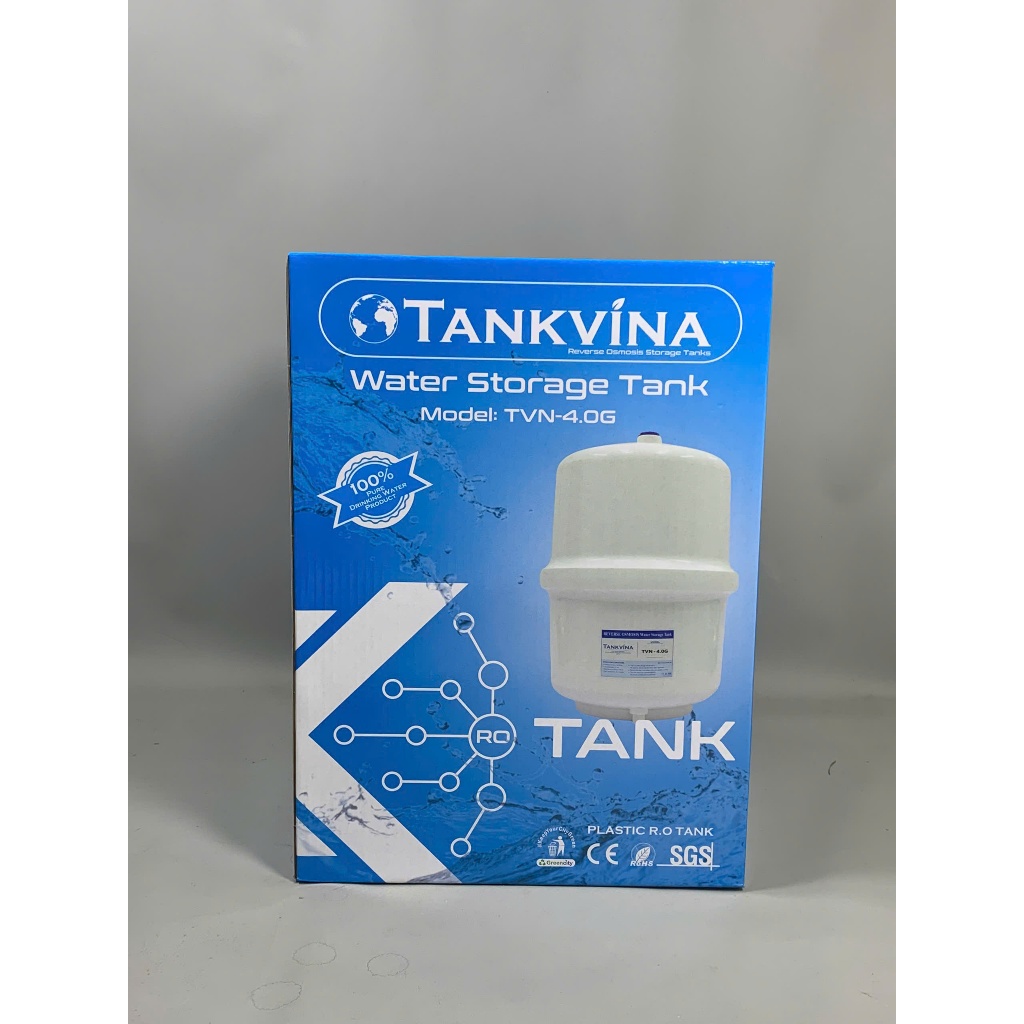 Bình Áp Máy Lọc Nước Tankvina 3.2 (8L) và 4.0 (10L) Kèm Van Dùng Cho Mọi Loại Máy Lọc Nước RO